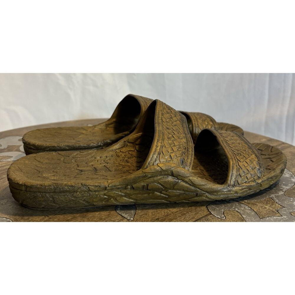 Pali Hawaii Jandal Jesus Sandals Slip On Size 7 Rubber Brown Shoes